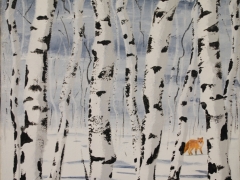 WInter birches with fox 250 x 250 manly selective